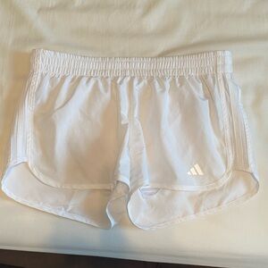 Women’s white adidas athletic shorts medium
